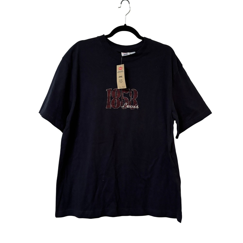 Y2K Levis 1853 Graphic T-Shirt Mens Large Navy Blue Cotton Short Sleeve Canada